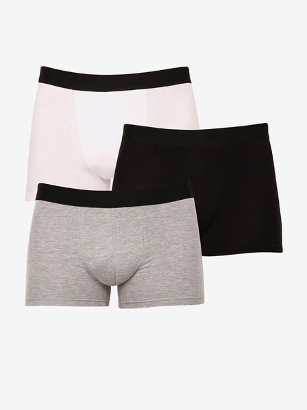 Nedeto Dreier-Set Herren-Boxershorts in Grau, Schwarz und Weiß Nedeto