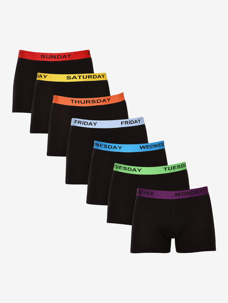 Nedeto Set mit sieben Herren-Boxershorts in schwarz Nedeto