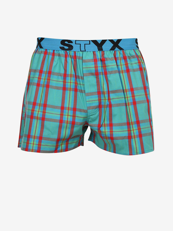 Styx Türkisfarbene karierte Shorts für Herren von Styx