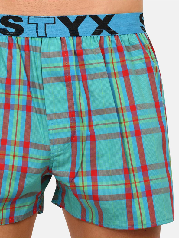 Styx Türkisfarbene karierte Shorts für Herren von Styx