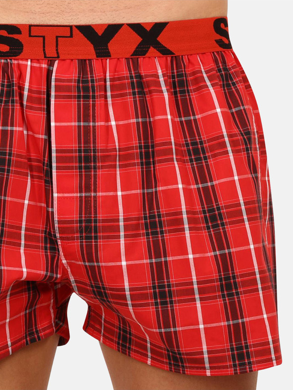 Styx Styx rot karierte Shorts für Männer
