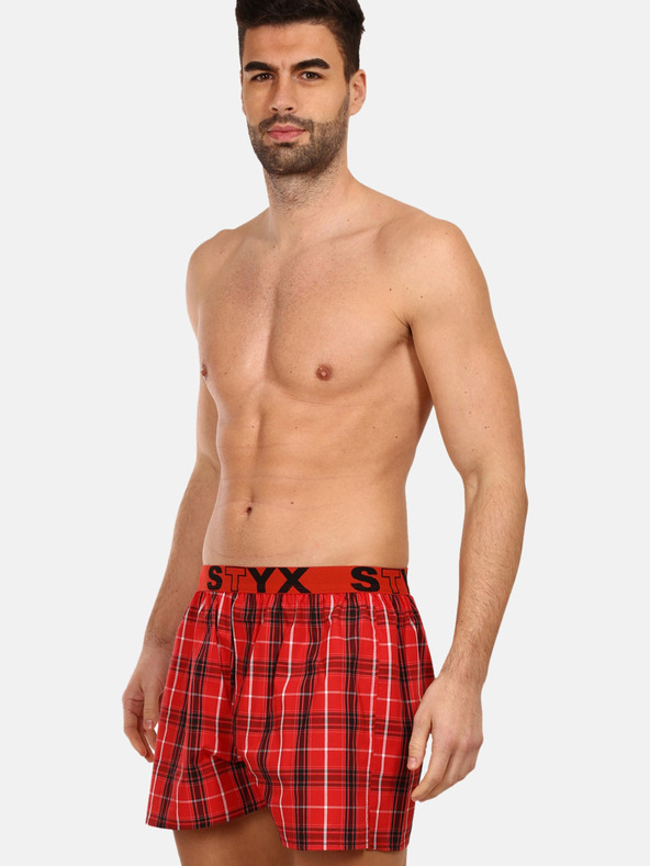 Styx Styx rot karierte Shorts für Männer