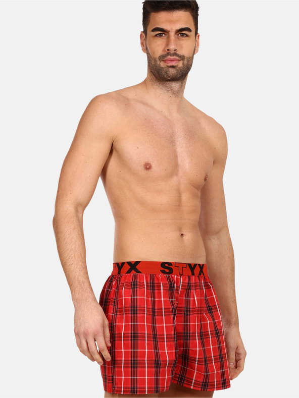 Styx Styx rot karierte Shorts für Männer