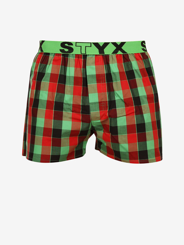Styx Rot-grün karierte Styx Shorts für Männer