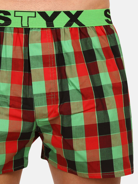 Styx Rot-grün karierte Styx Shorts für Männer