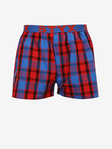 Styx Blau und rot karierte Shorts für Männer von Styx