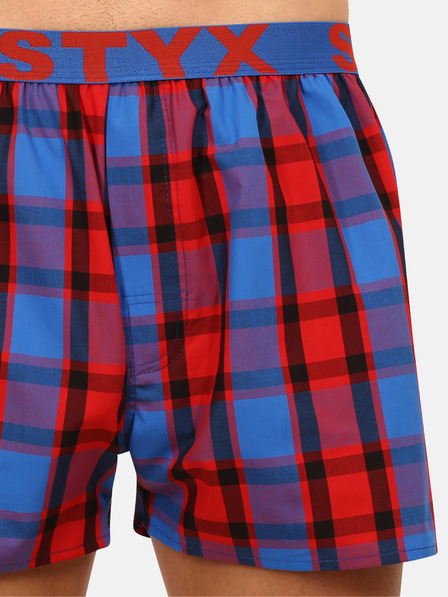 Styx Blau und rot karierte Shorts für Männer von Styx