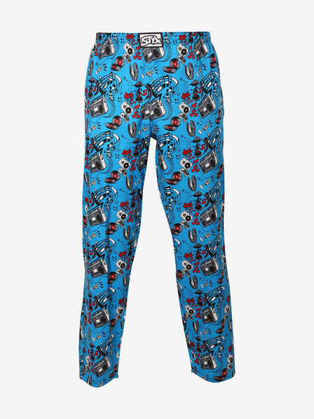 Styx Blaue gemusterte Styx Pyjamahose für Herren
