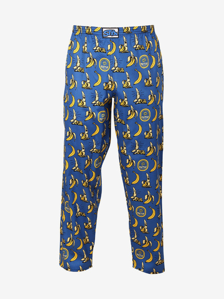 Styx Gelbe und blaue gemusterte Herren-Pyjamahose Styx