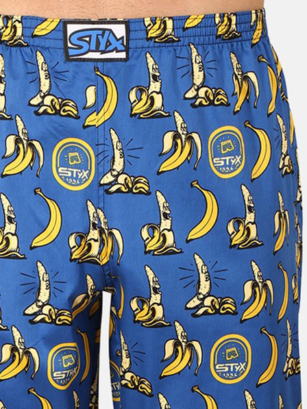 Styx Gelbe und blaue gemusterte Herren-Pyjamahose Styx