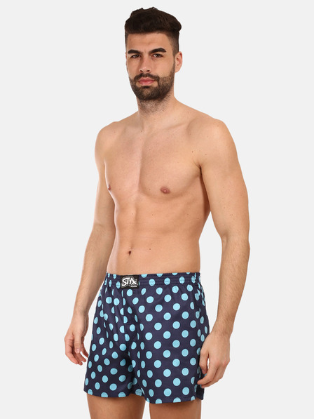 Styx Dunkelblaue Styx Premium Art Polka Dots Shorts für Herren