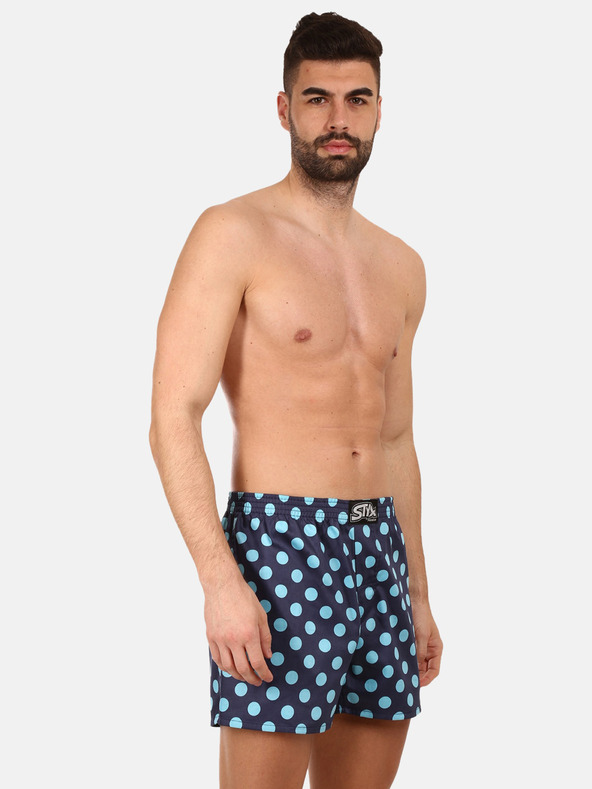 Styx Dunkelblaue Styx Premium Art Polka Dots Shorts für Herren