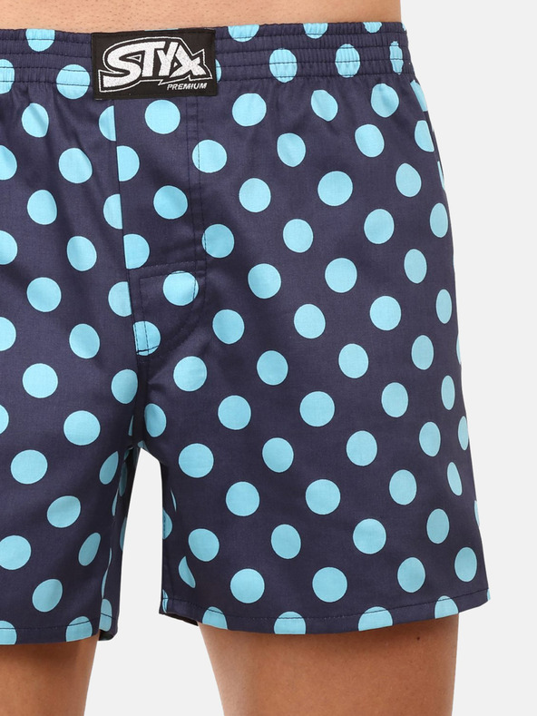 Styx Dunkelblaue Styx Premium Art Polka Dots Shorts für Herren