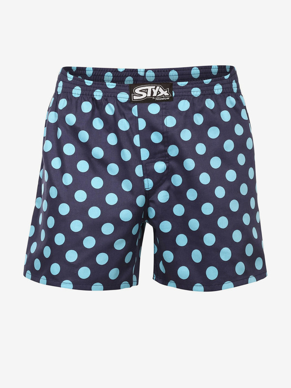 Styx Dunkelblaue Styx Premium Art Polka Dots Shorts für Herren
