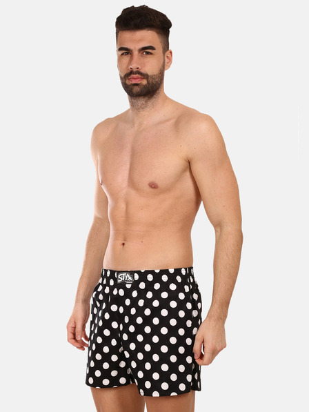 Styx Schwarze Herrenshorts Styx premium art Polka dots