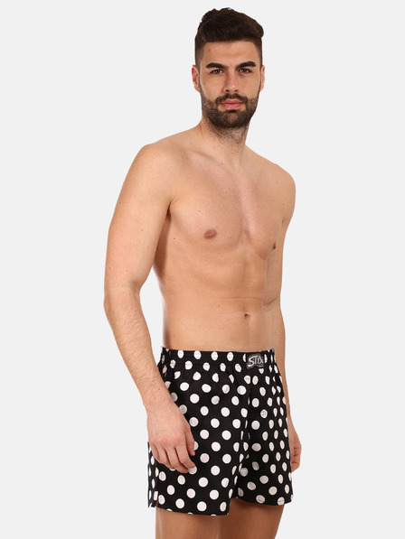 Styx Schwarze Herrenshorts Styx premium art Polka dots