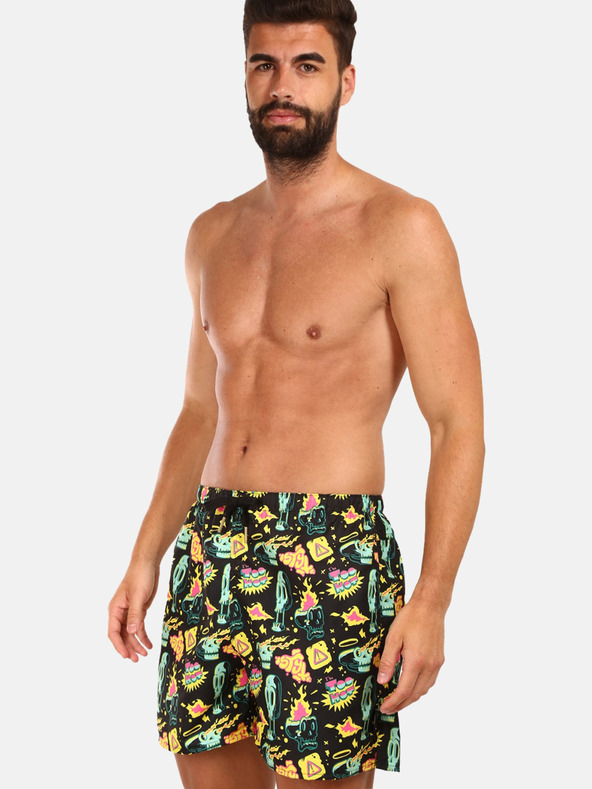 Styx Gelbe und schwarze Styx gemusterte Herren-Badebekleidung