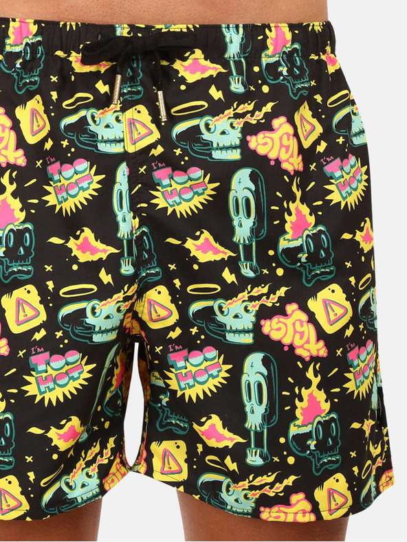 Styx Gelbe und schwarze Styx gemusterte Herren-Badebekleidung