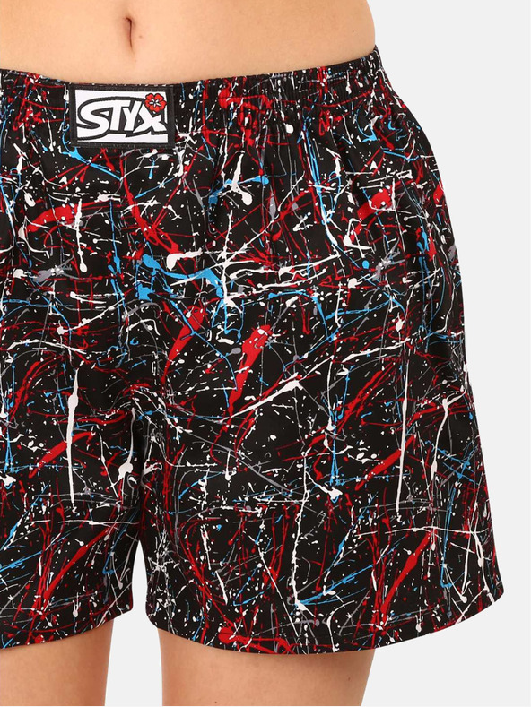 Styx Rot-schwarz gemusterte Damen-Schlafshorts Styx Jáchym