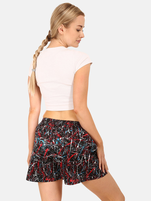 Styx Rot-schwarz gemusterte Damen-Schlafshorts Styx Jáchym