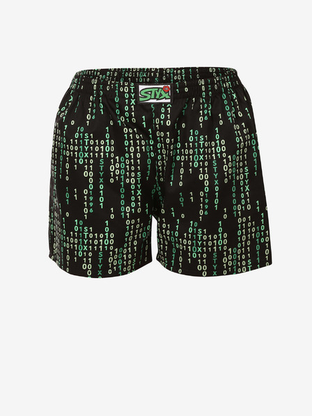 Styx Grün und schwarz gemusterte Damen-Schlafshorts Styx Code