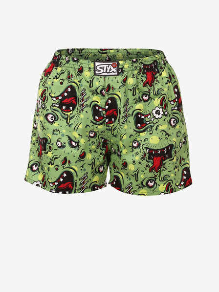 Styx Grün gemusterte Damen-Schlafshorts Styx Zombie