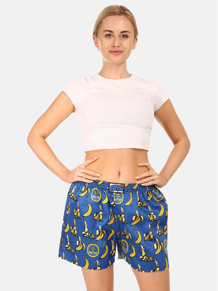 Styx Gelb und blau gemusterte Damen-Schlafshorts Styx Bananas