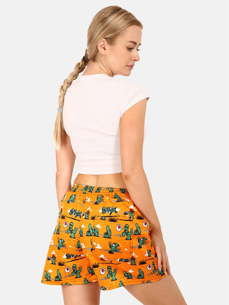Styx Orangefarbene Styx Kaktus gemusterte Damen Schlafshorts