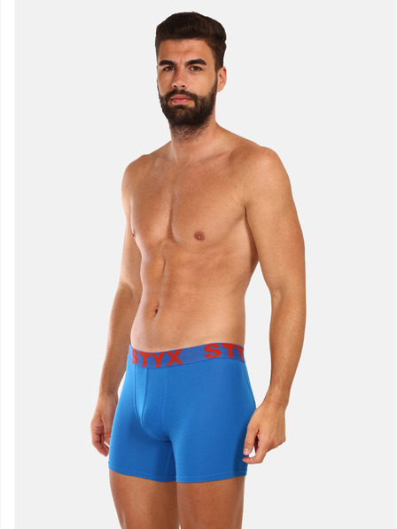 Styx Dreier-Set Herren-Boxershorts in Weiß, Blau und Grau Styx