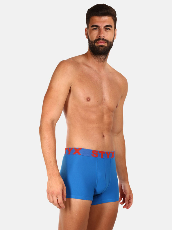 Styx Dreier-Set Herren-Boxershorts in grau, weiß und blau Styx