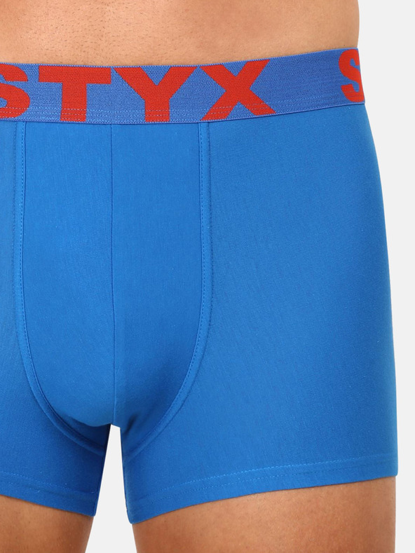 Styx Dreier-Set Herren-Boxershorts in grau, weiß und blau Styx