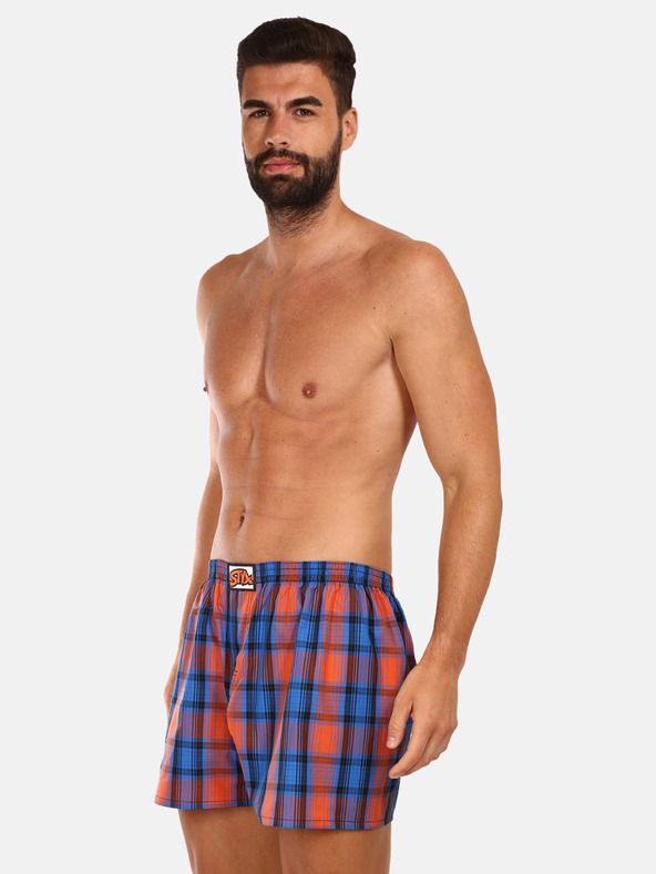 Styx Orange und blau karierte Shorts für Männer von Styx