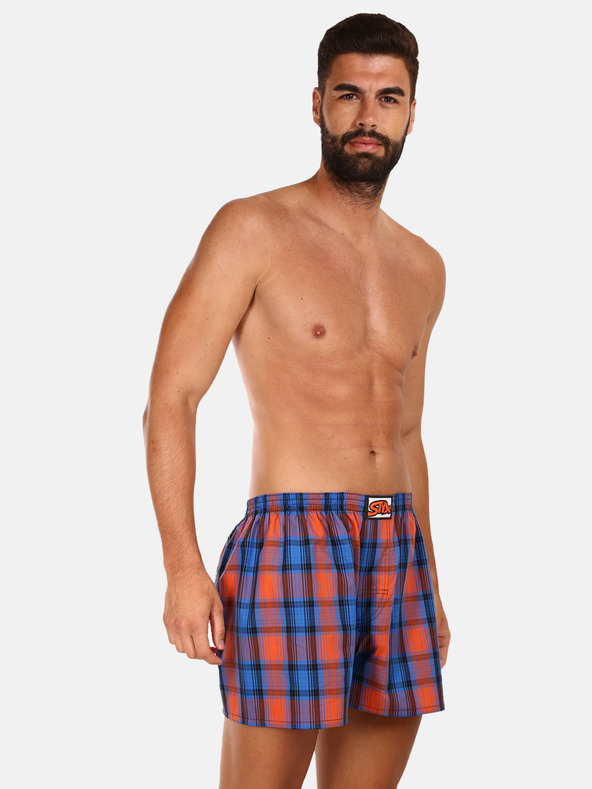 Styx Orange und blau karierte Shorts für Männer von Styx