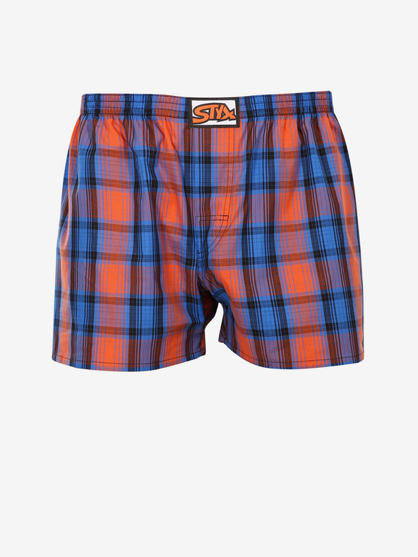 Styx Orange und blau karierte Shorts für Männer von Styx