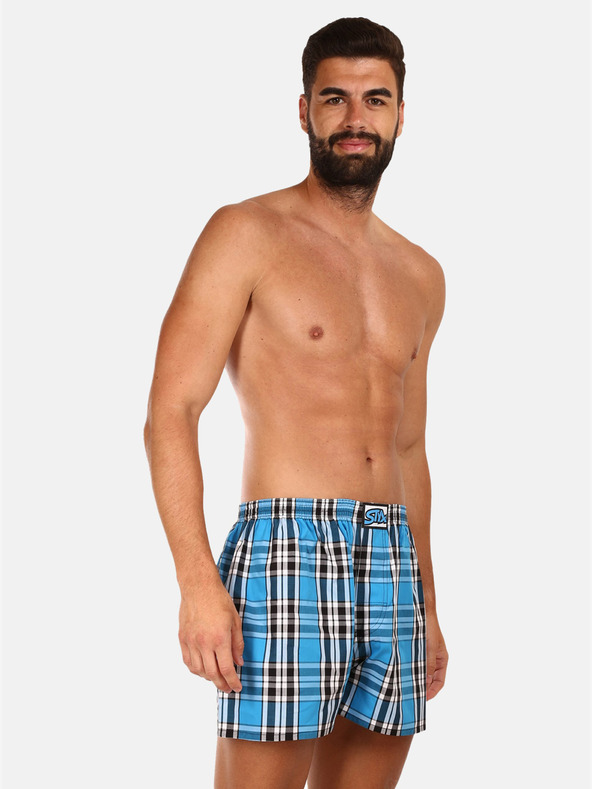 Styx Blau karierte Shorts Styx für Herren