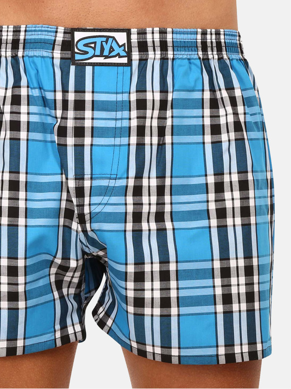 Styx Blau karierte Shorts Styx für Herren