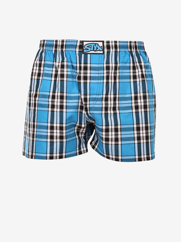 Styx Blau karierte Shorts Styx für Herren