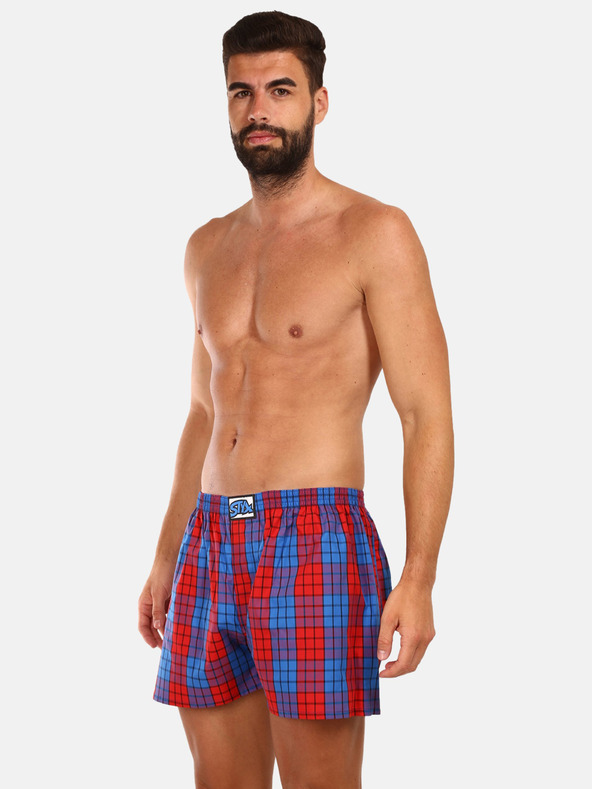 Styx Rot und blau karierte Shorts für Herren Styx