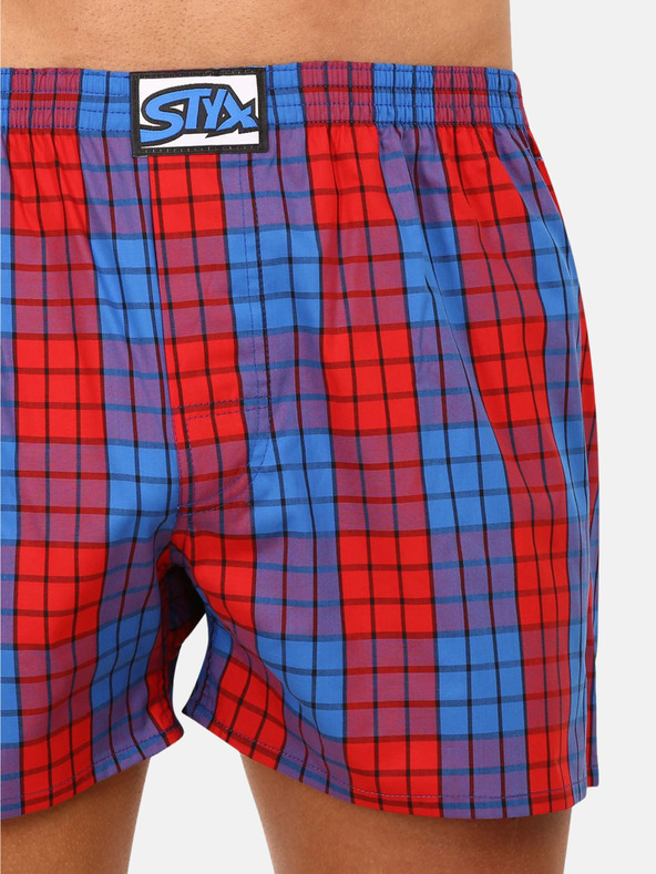 Styx Rot und blau karierte Shorts für Herren Styx
