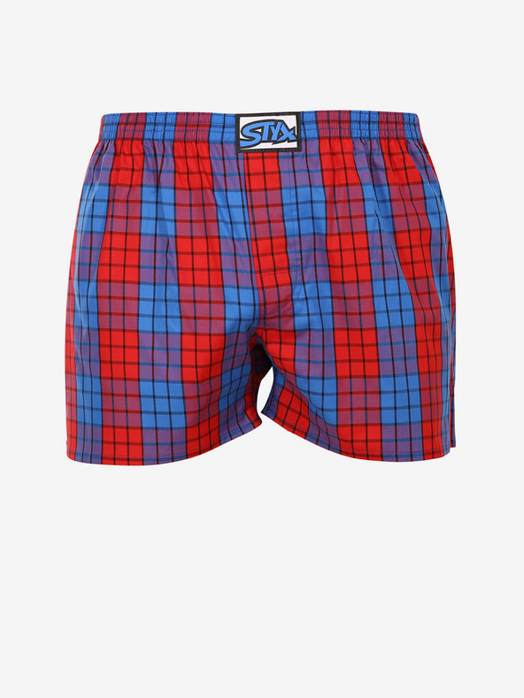 Styx Rot und blau karierte Shorts für Herren Styx