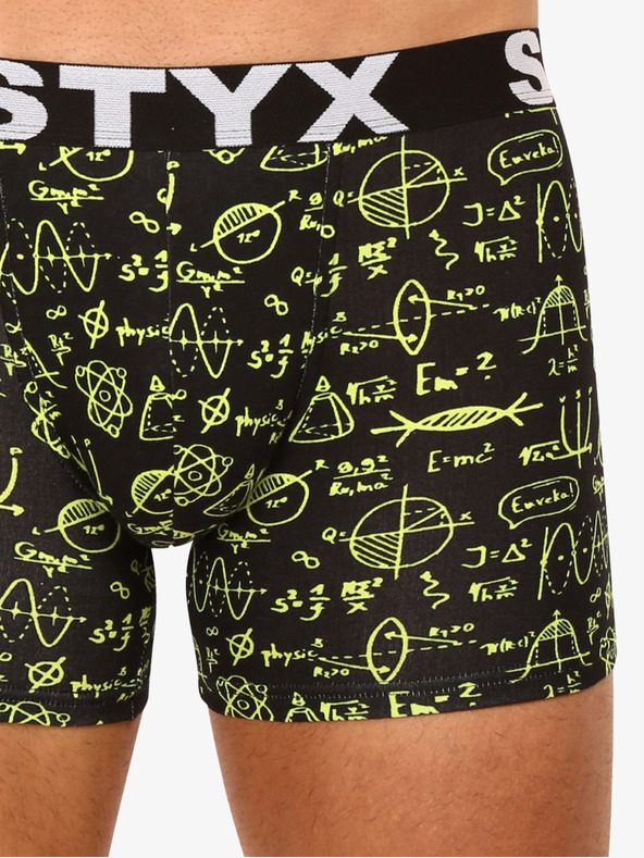 Styx Schwarzer gemusterter Boxerslip für Männer Styx