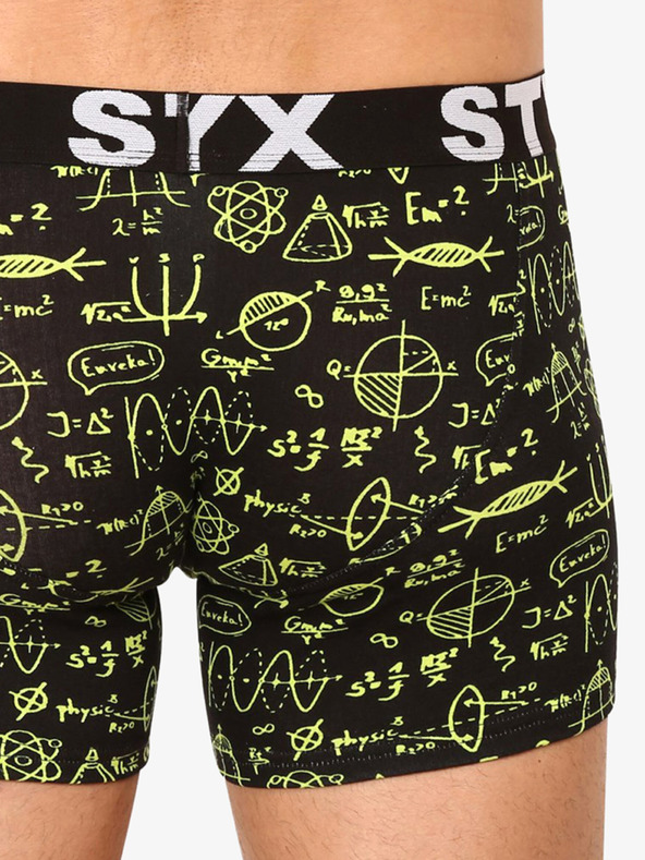 Styx Schwarzer gemusterter Boxerslip für Männer Styx