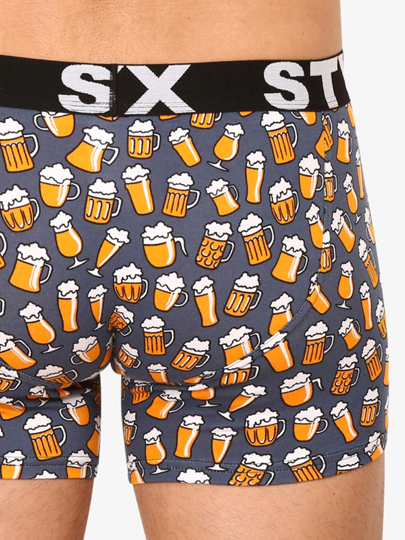 Styx Grauer gemusterter Boxerslip für Männer Styx Beer