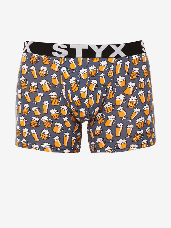 Styx Grauer gemusterter Boxerslip für Männer Styx Beer