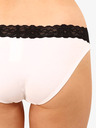 Styx Schwarz-weißer Damen-Slip mit Spitzendetail Styx