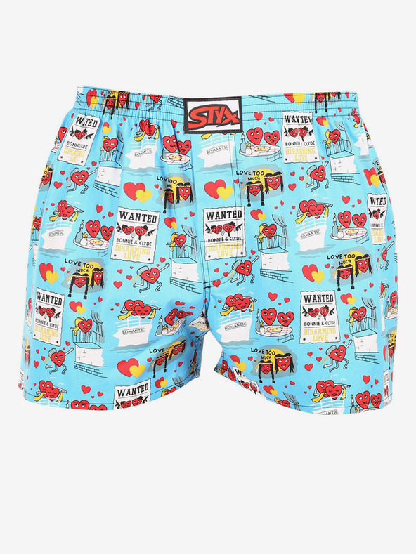Styx Türkisfarbene Styx-Valentine's-Day-Shorts für Herren