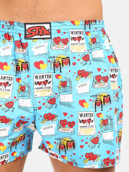 Styx Türkisfarbene Styx-Valentine's-Day-Shorts für Herren