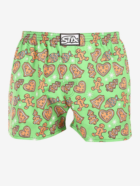 Styx Hellgrüne Herren-Weihnachts-Shorts Styx Christmas Gingerbread