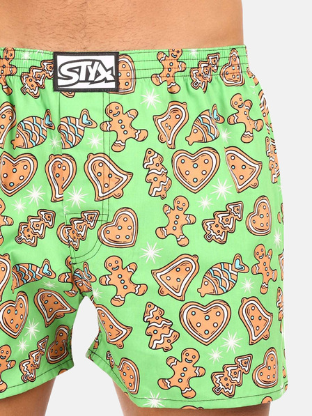 Styx Hellgrüne Herren-Weihnachts-Shorts Styx Christmas Gingerbread