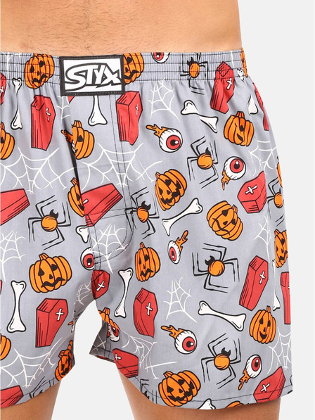 Styx Orange & Graue Herren Styx Halloween Shorts Sarg